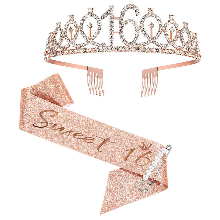 Ladies Sparkling Tiara with personalized 80th Birthday Inscription Bowlift