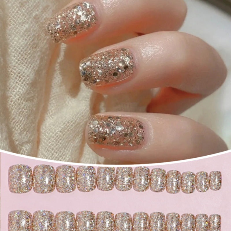 DIY Glitter Effect Press-On Nail Set Bowlift