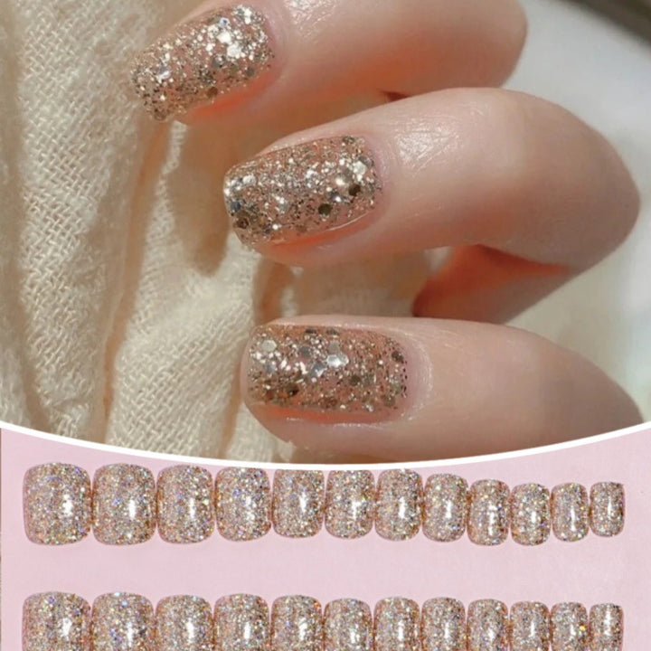 DIY Glitter Effect Press-On Nail Set Bowlift