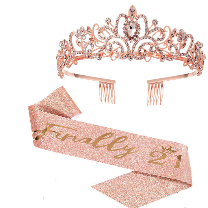 Women's Sparkling Crown with Radiant Rhinestone Embellishment Bowlift