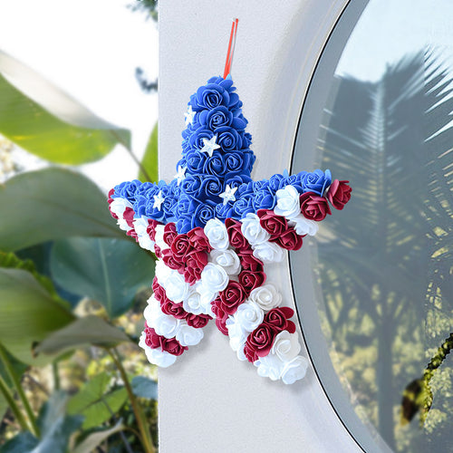 Unisex nan patriotic foam rose wreath with star accents Bowlift