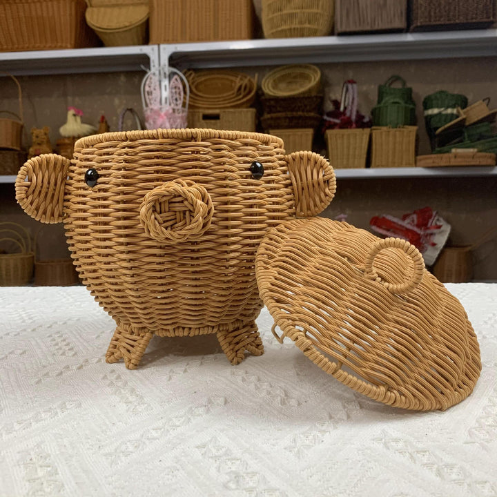 Decorative Woven Duck-Shaped Basket Bowlift
