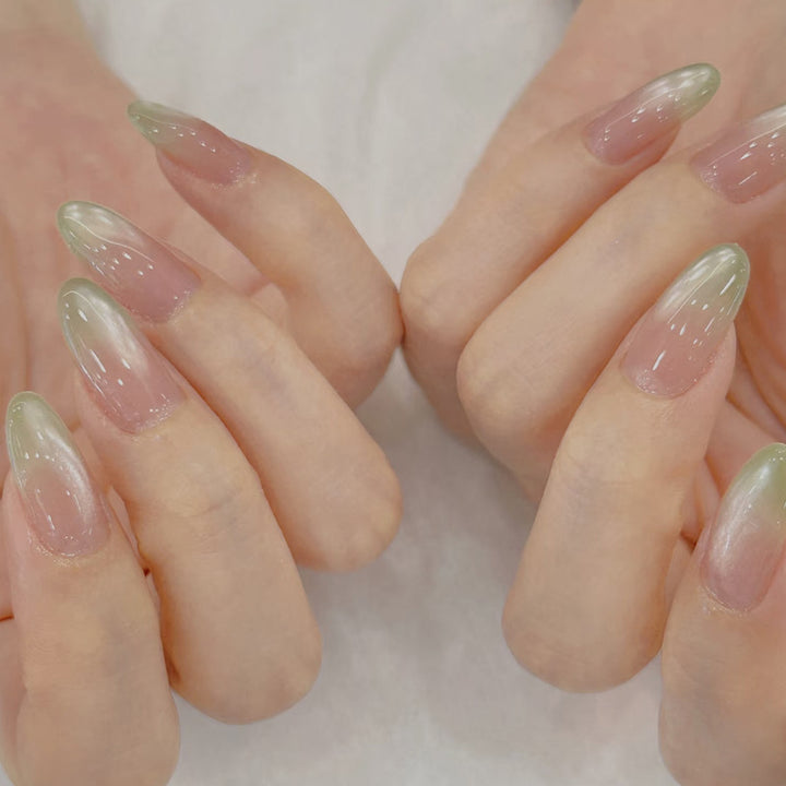 Elegant Ombre Almond-Shaped Press-On Nails Bowlift