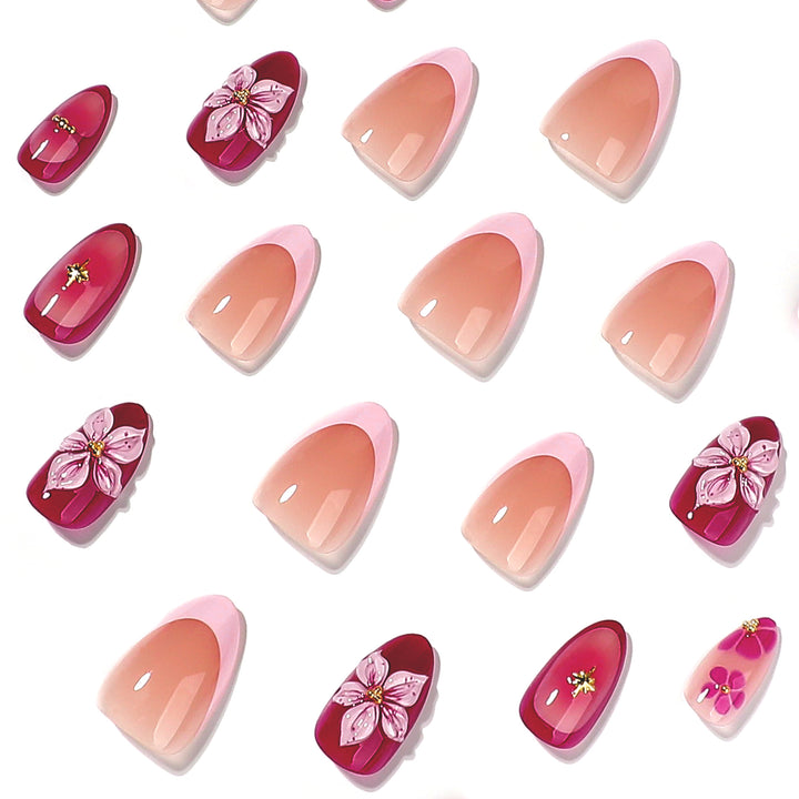 Artificial Nail Art with Flower Design Bowlift