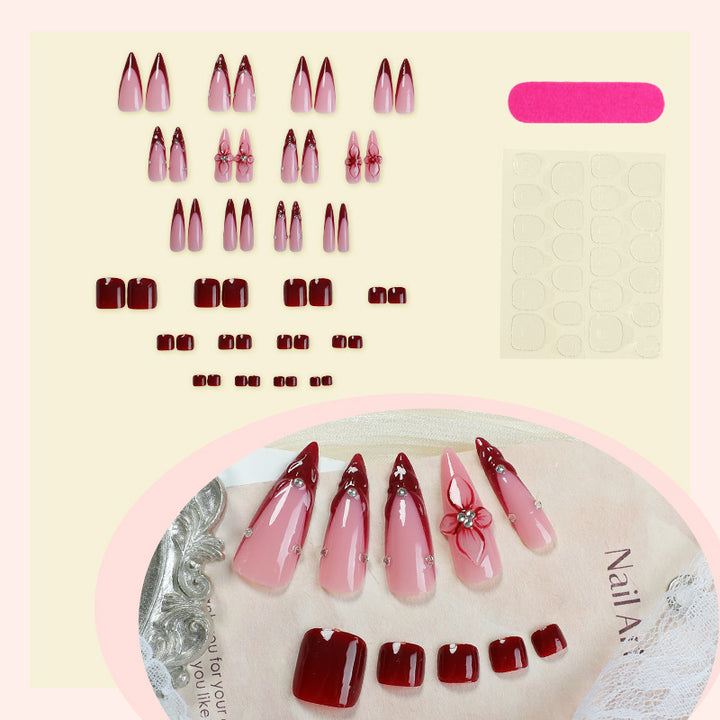 Elegant Decorative Press-On Nail Set Bowlift 1788496206