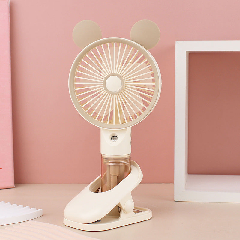 Women Portable Mini Fan with Spray Function Bowlift