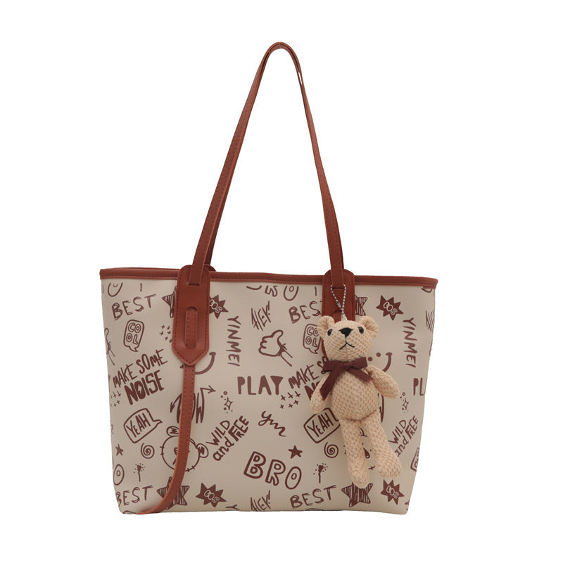 Playful Graphic Print Tote Bag