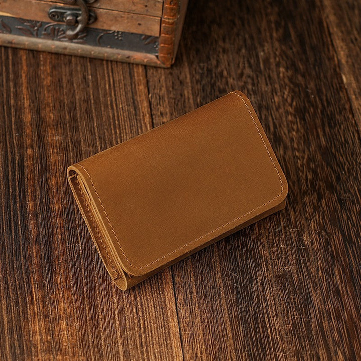 Full-Grain Leather Bifold Card Wallet with Coin Pocket Bowlift