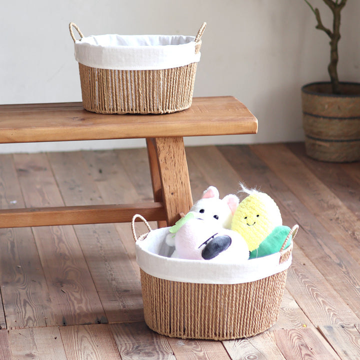 Handcrafted storage basket with white cotton lining Bowlift