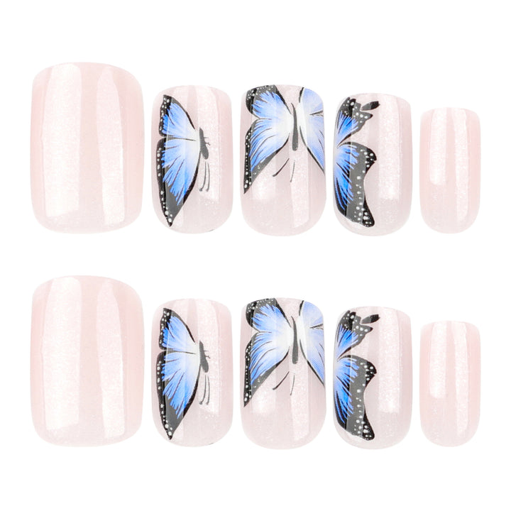 Artificial Nail Art with Butterfly Design Bowlift