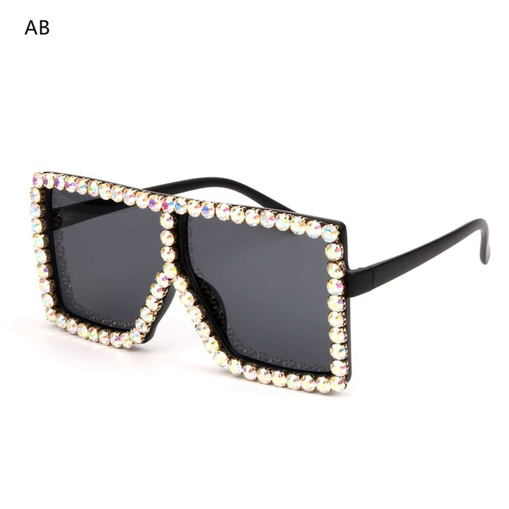 Women's oversized sunglasses with sparkly crystal frame Bowlift