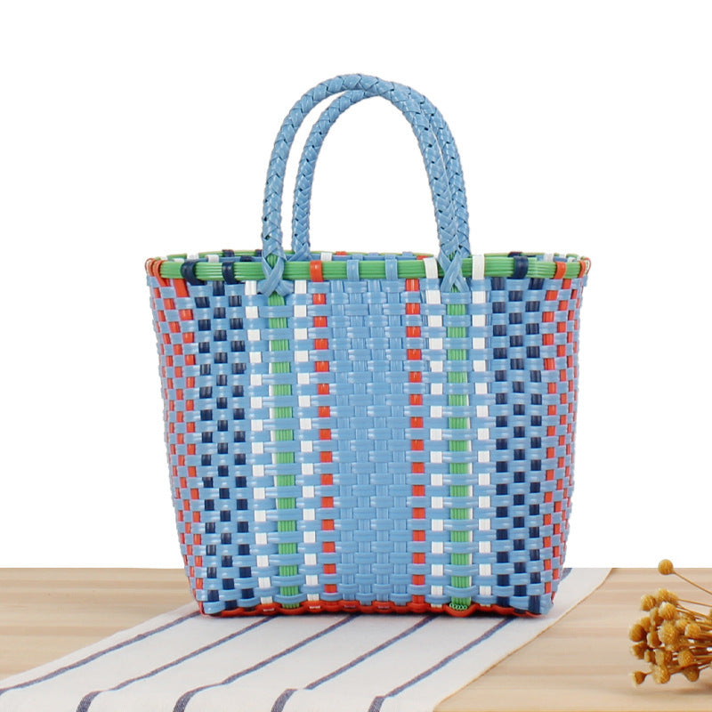 Colorful Woven Beach and Shopping Bag Bowlift