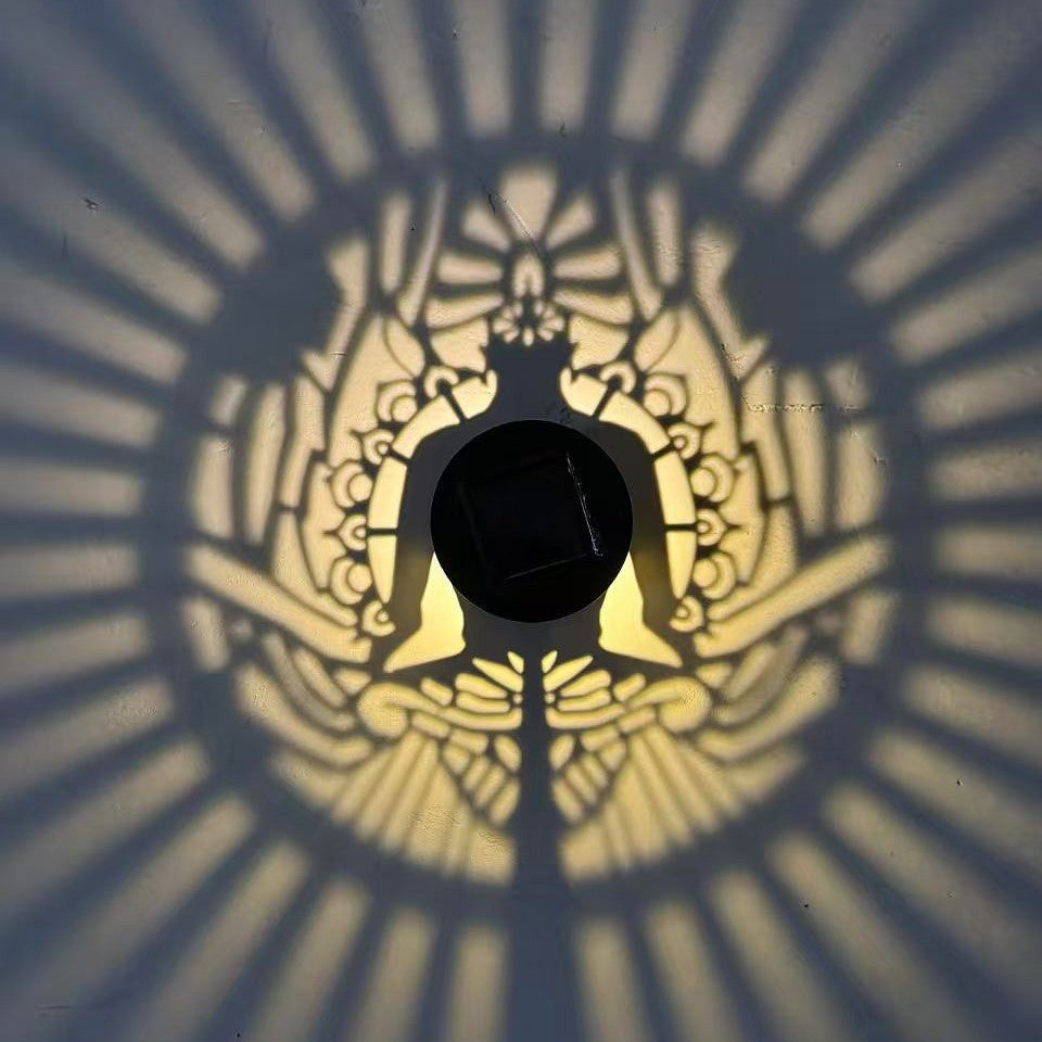 Decorative Solar RGB Mandala Projection Wall And Stake Garden Light Bowlift