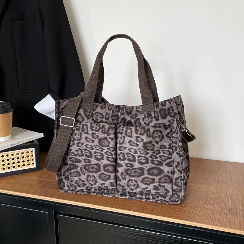 WoChic Leopard Print Utility Tote Bag Bowlift