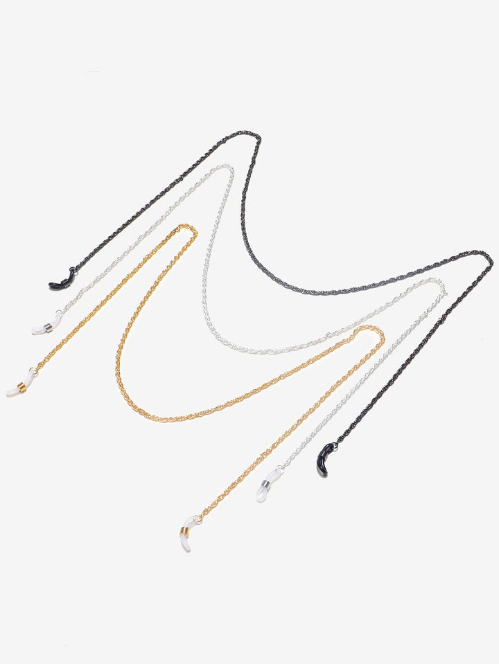 Braided metal glasses chain with silicone temple loops Bowlift