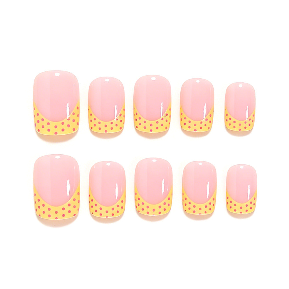 Stylish Polka Dot French Tip Nail Art Set Bowlift