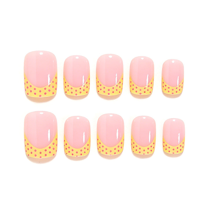 Stylish Polka Dot French Tip Nail Art Set Bowlift