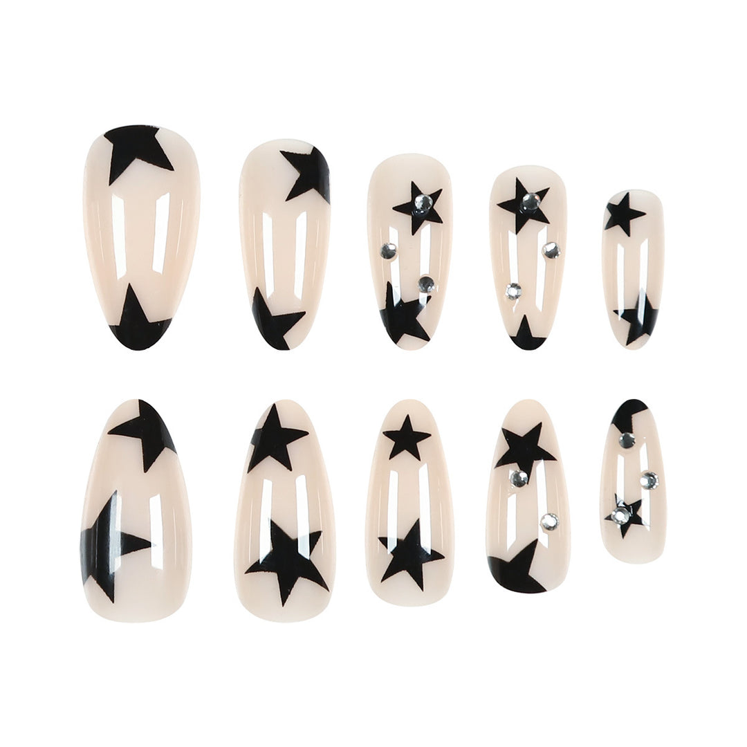 Star-Accented Stiletto Press-On Nails Bowlift