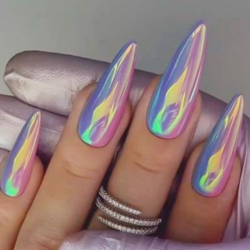 Shimmery Stiletto Press-On Nail Art Bowlift