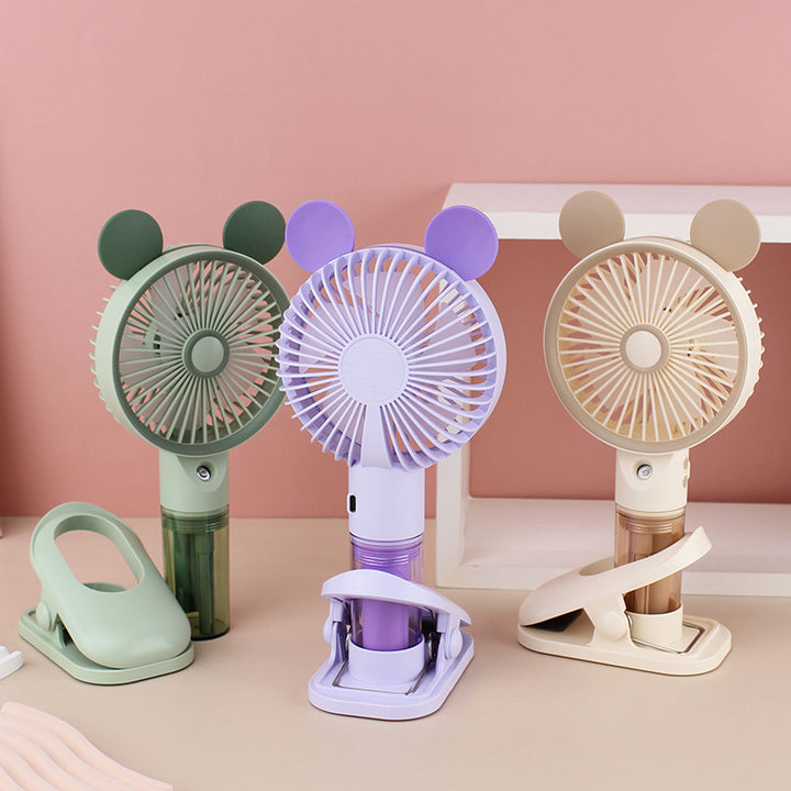 Women's Portable Cooling Fan with Water Mist Bowlift