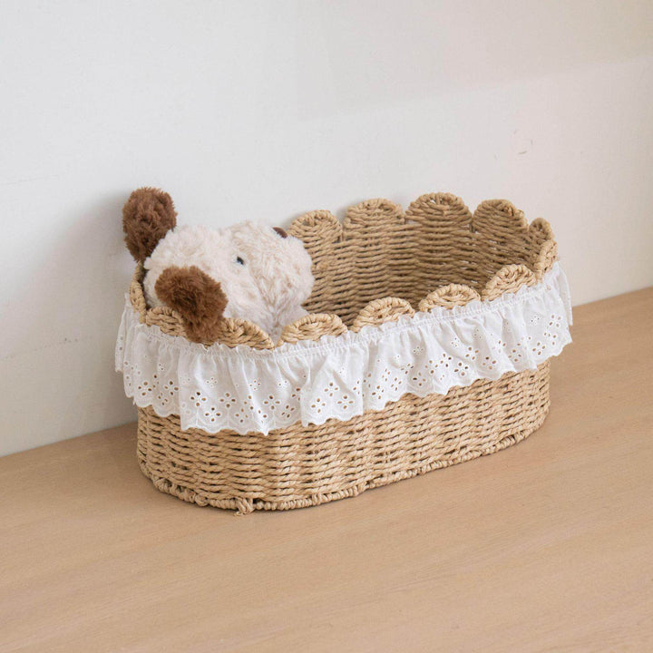Charming storage basket with ruffle detail Bowlift