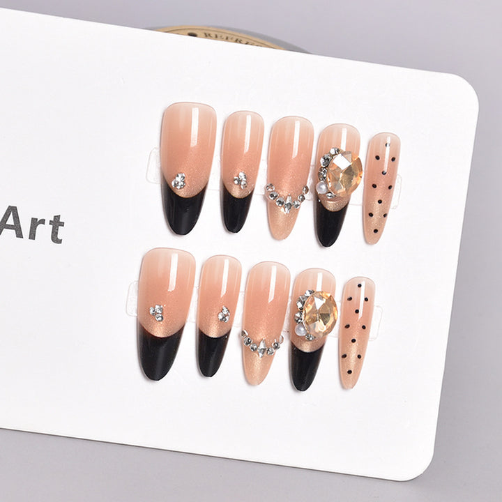 Glamorous Heart-Themed Press-On Nail Set Bowlift