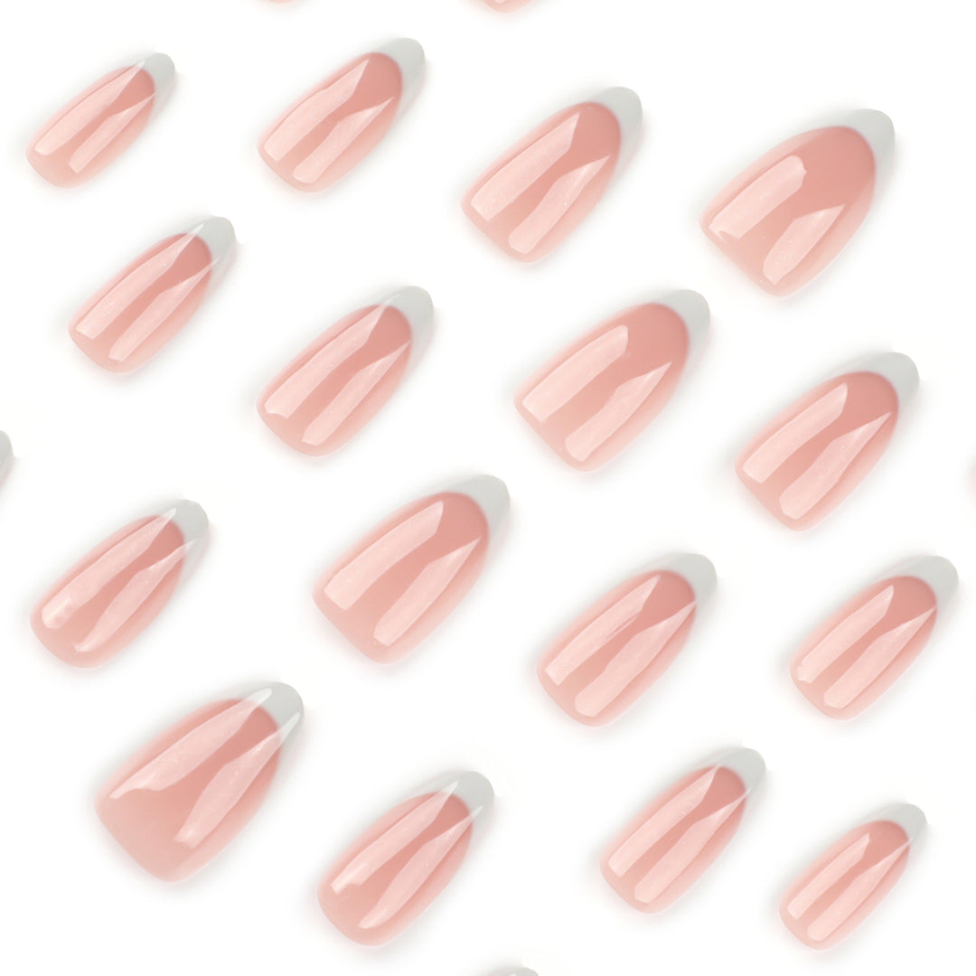 Elegant French-Tip Artificial Nails Bowlift