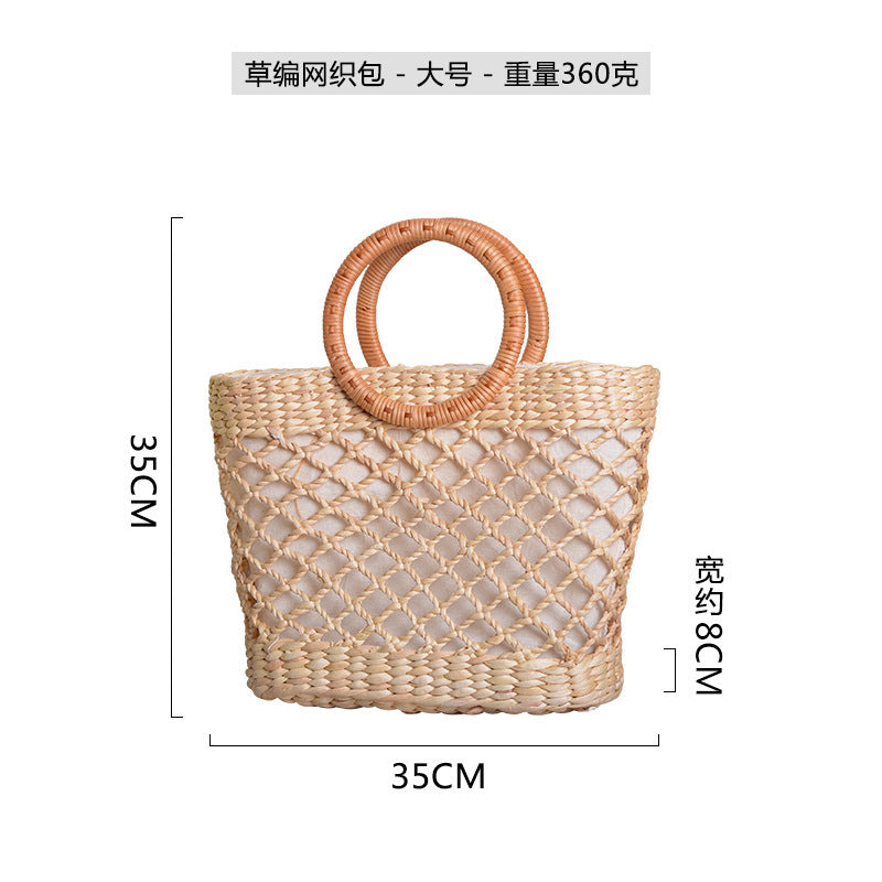 Women handcrafted beach bag with braided handles Bowlift