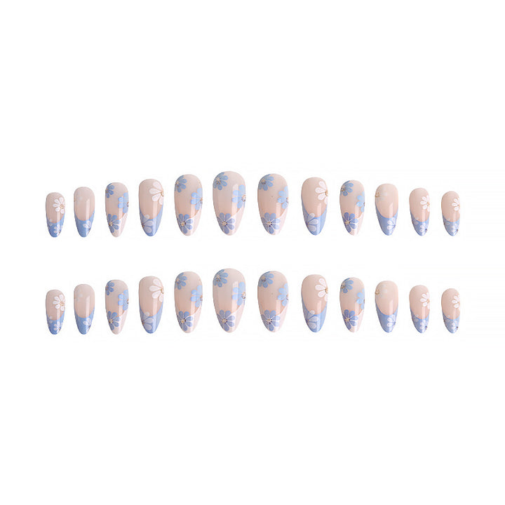 Artistic acrylic nails with flower design Bowlift