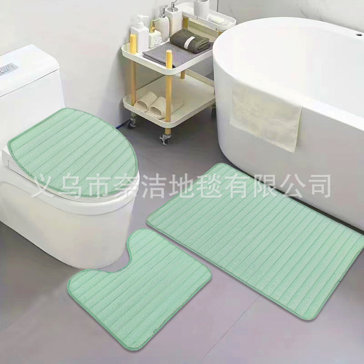 Soft Plush Toilet and Bath Mat Set Bowlift