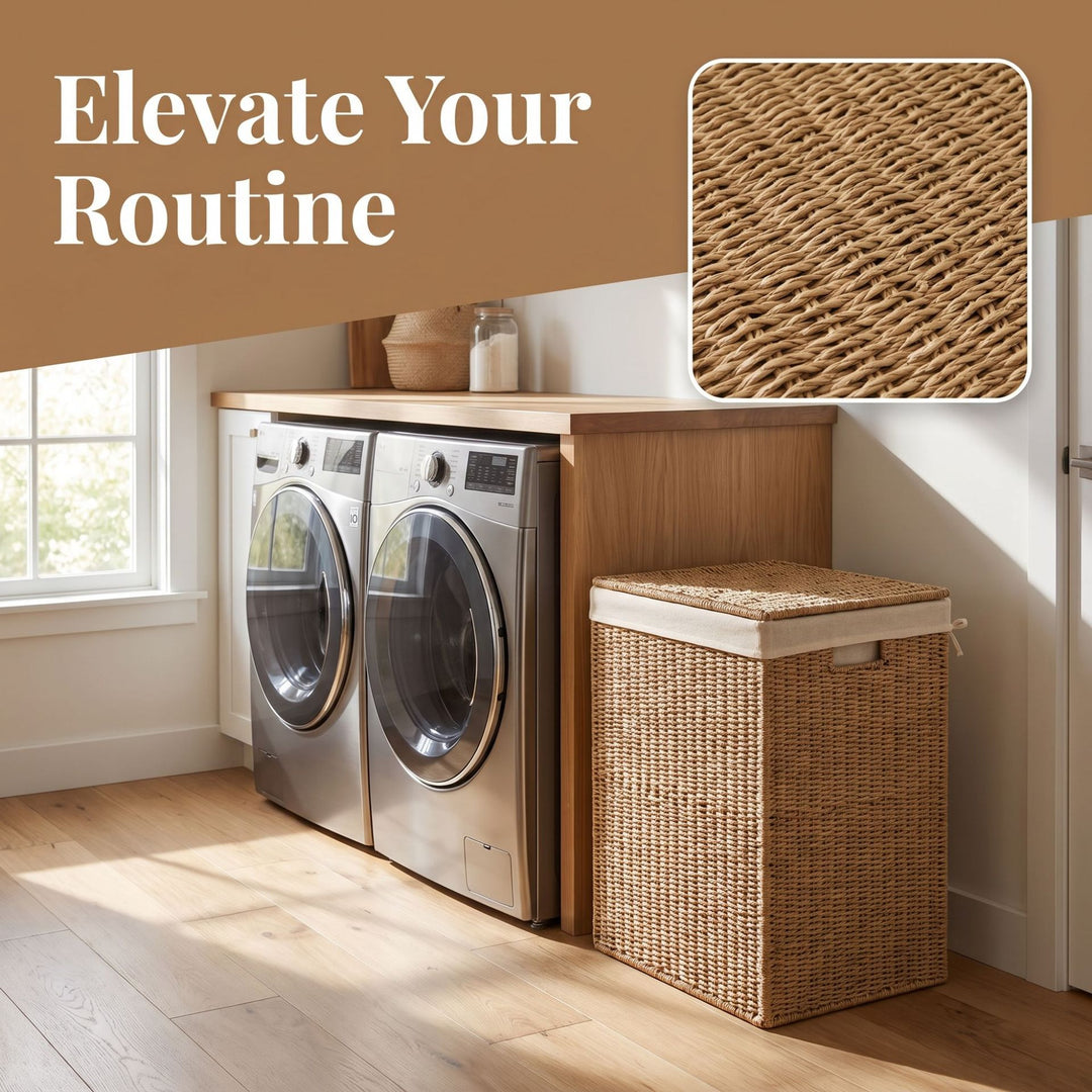 High-quality laundry basket made of natural wicker Bowlift