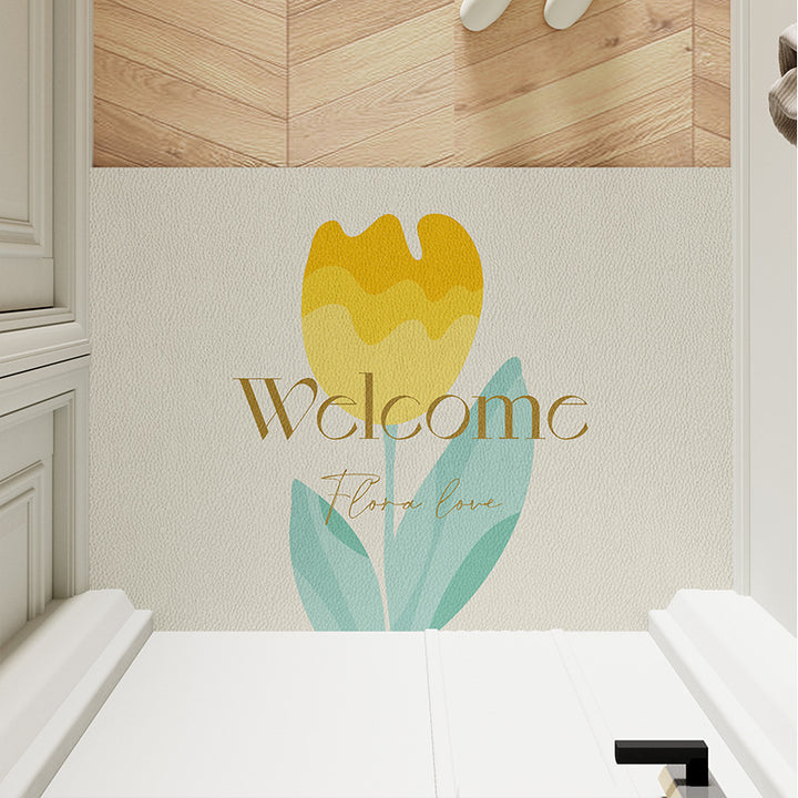Decorative Floral Welcome Mat Bowlift