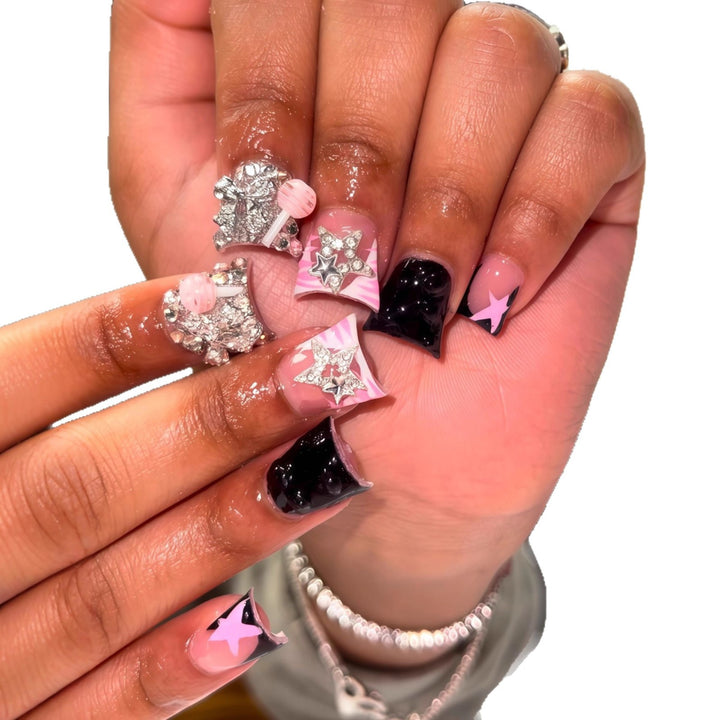 Glamorous Decorative Press-On Nail Art Bowlift