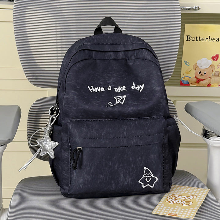 Multi-Functional Emblazoned Casual Backpack Bowlift
