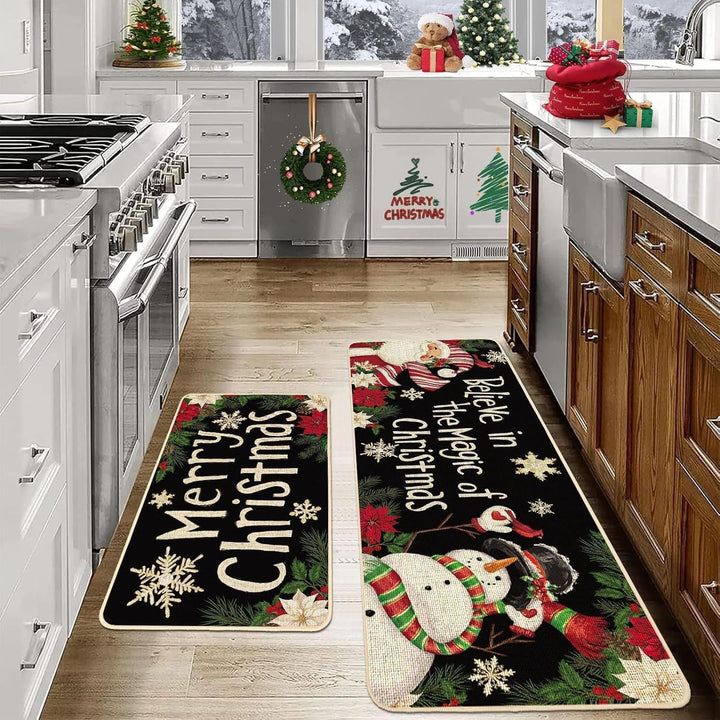 Festive Holiday Kitchen Runner Mat Bowlift
