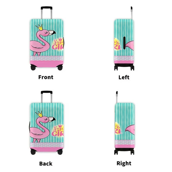 Women's nan elastic suitcase cover with flamingo print, stretch protective cover with zipper and non-slip interior attachment Bowlift
