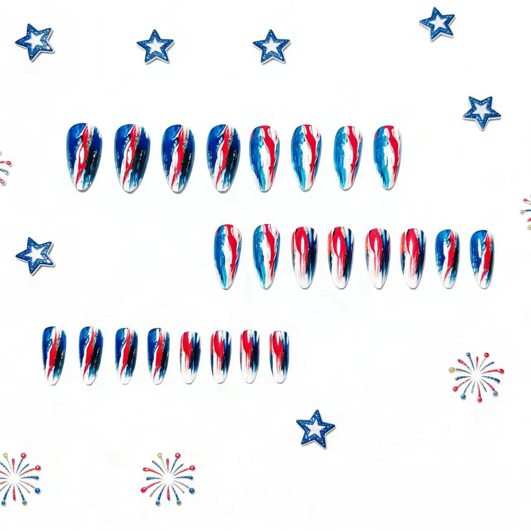 Artificial Nail Art with Abstract Color Design Bowlift