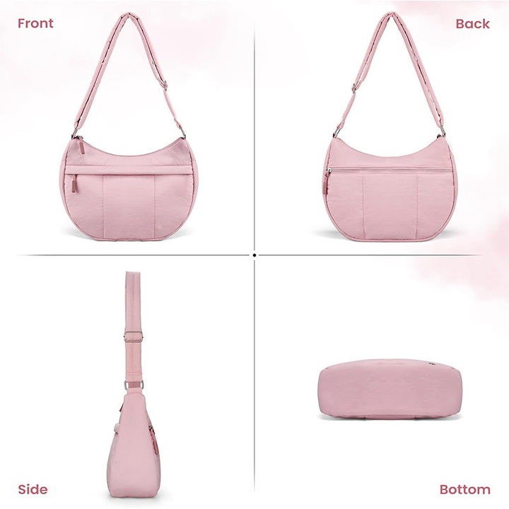 Fashionable shoulder bag with padded shoulder strap and multiple compartments Bowlift