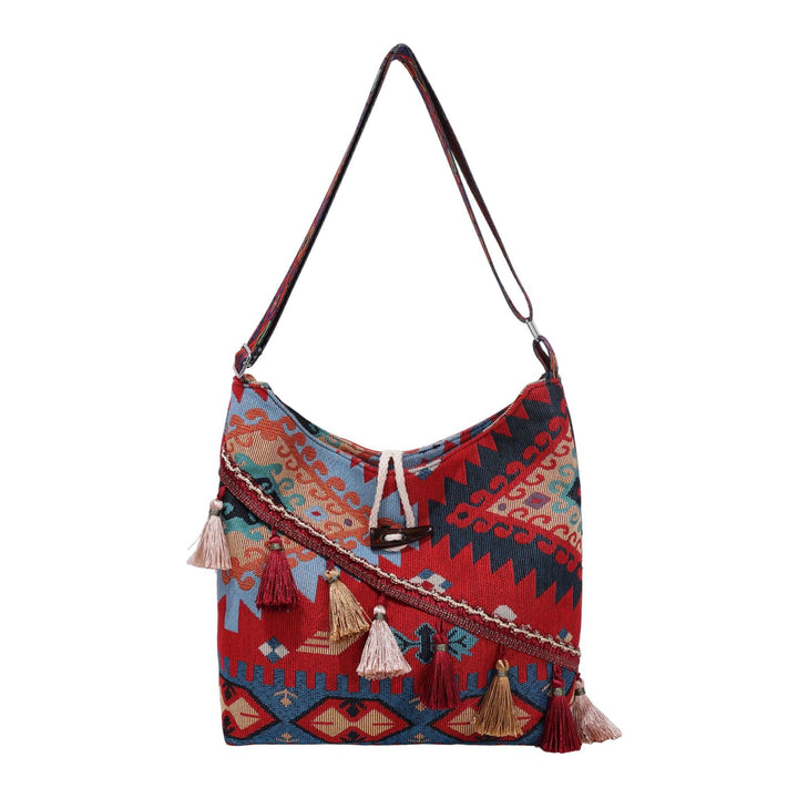 WoEthnic Patterned Flap Hobo Bag Bowlift