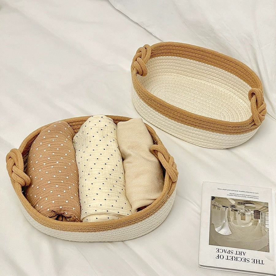 Women Versatile Storage Basket with Double Knot Accent Bowlift
