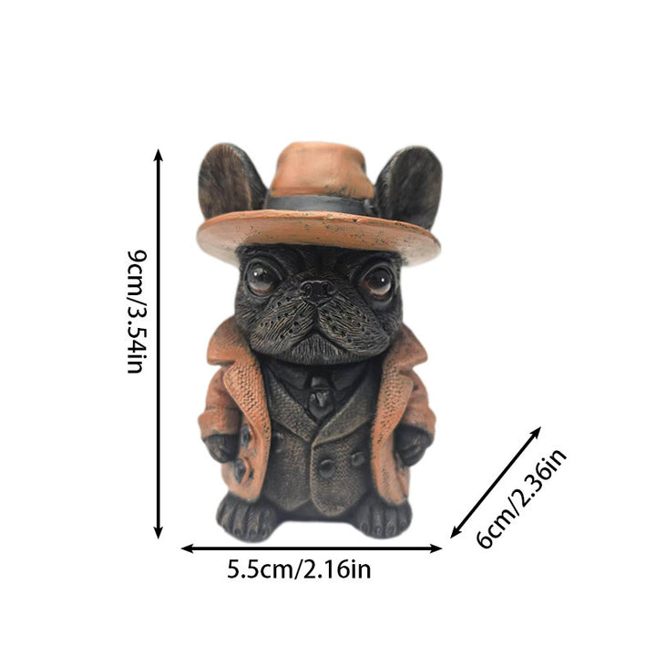 Decorative figure French Bulldog in suit Bowlift