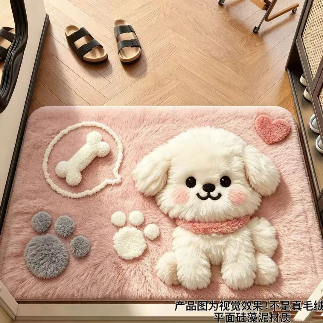 Plush Puppy Design Mat