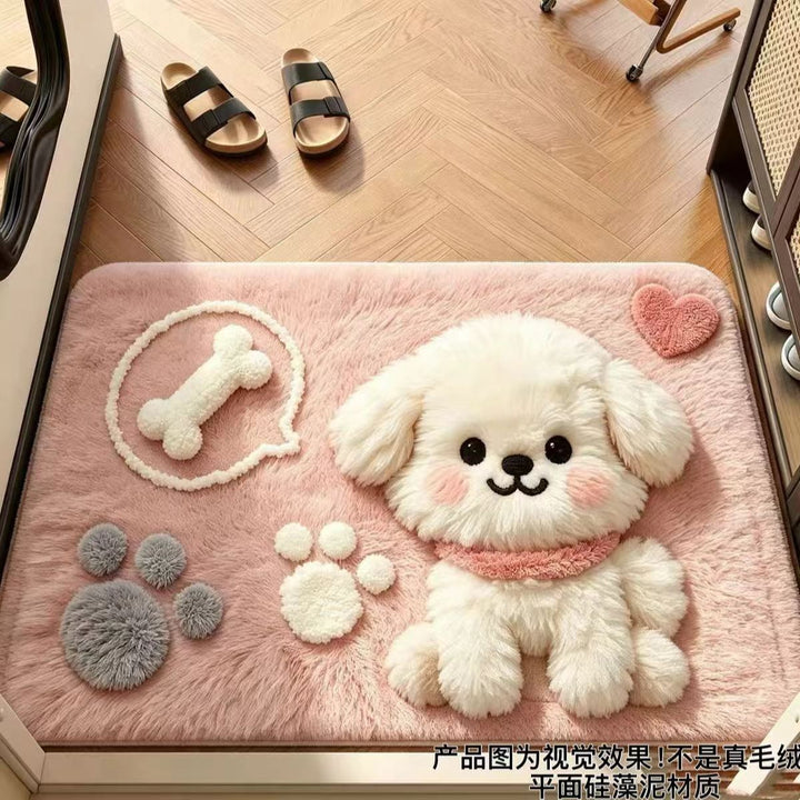 Plush Puppy Design Mat