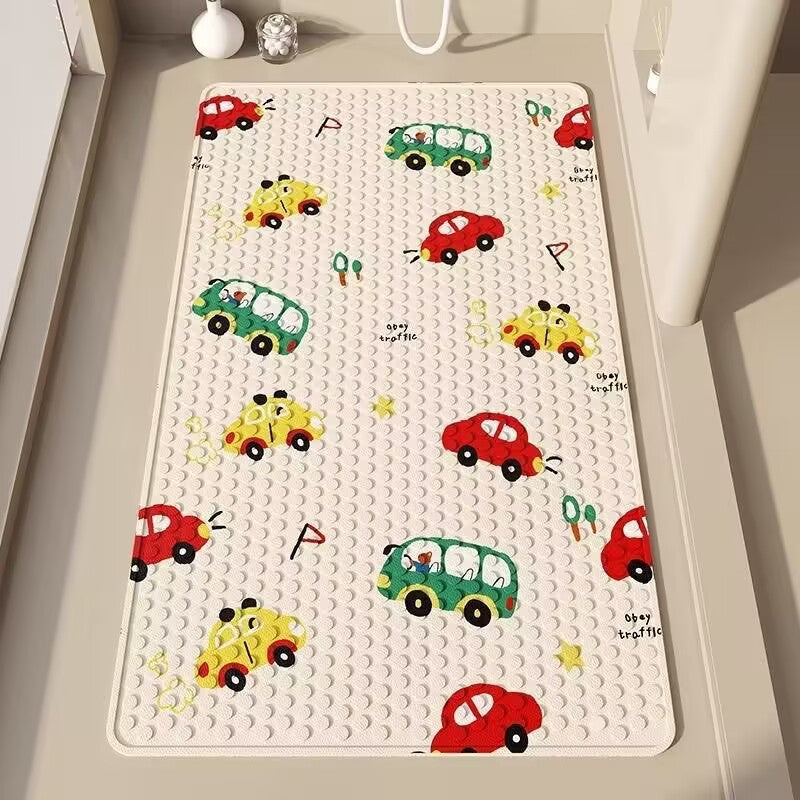 Cartoon-Themed Bath Mat Bowlift