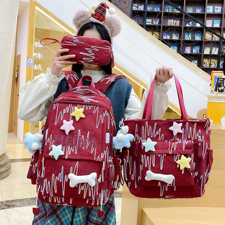 Cute Quilted School Backpack and Tote Set Bowlift
