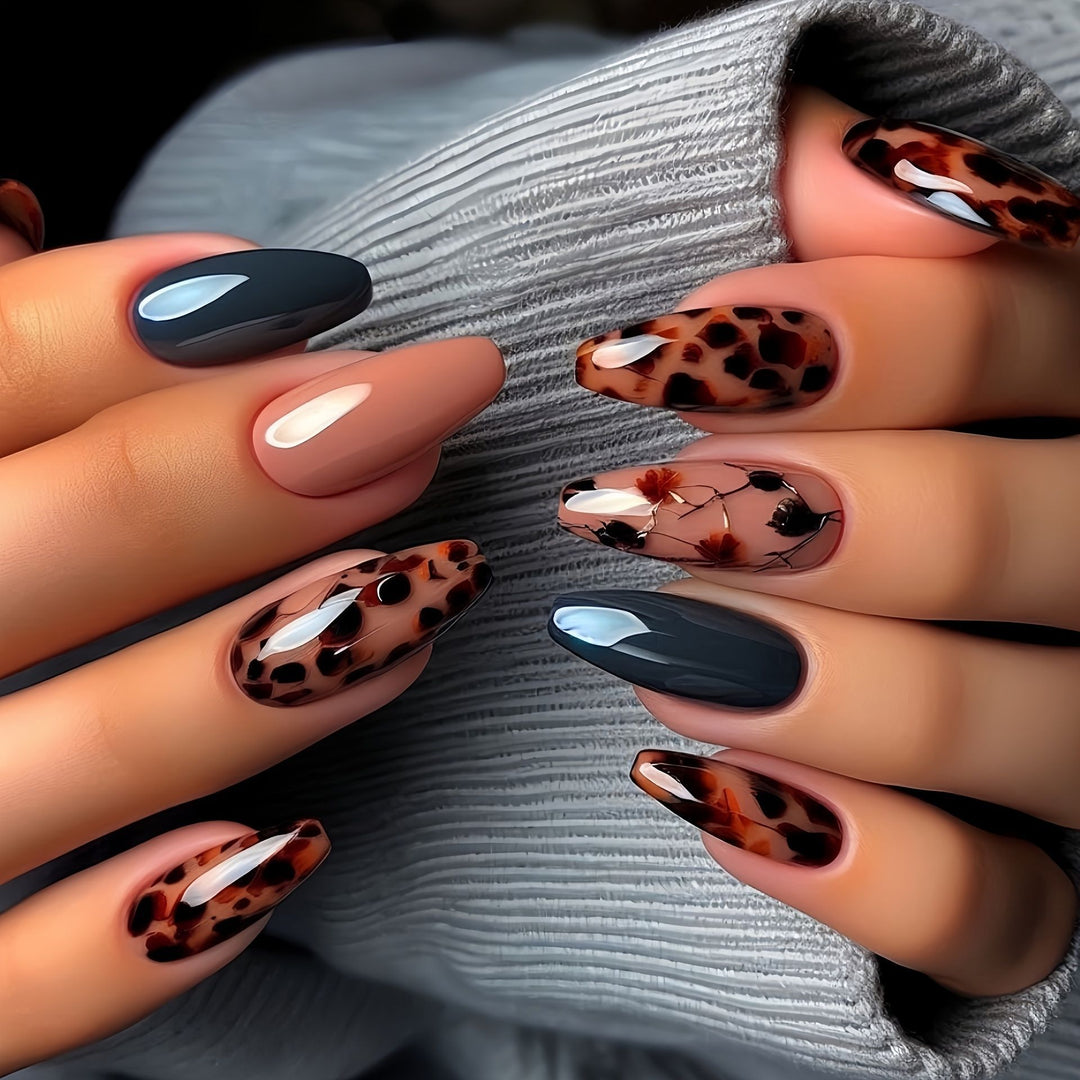 Floral Art Acrylic Nail Set Bowlift