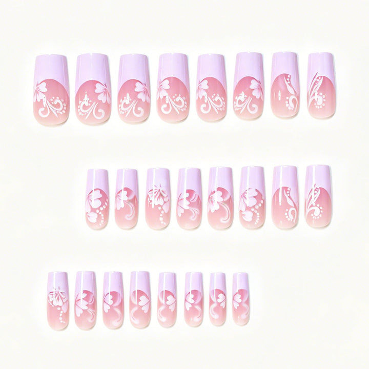 Floral Accent Press-On Nail Art Set Bowlift