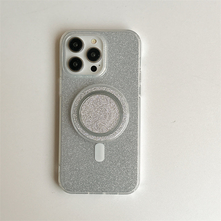 Glitter Magnetic Ring Phone Case With Magsafe-Compatible Ring Stand