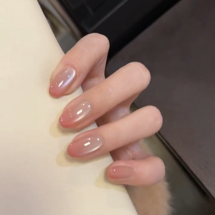 Premium Natural Finish Press-On Nail Set Bowlift
