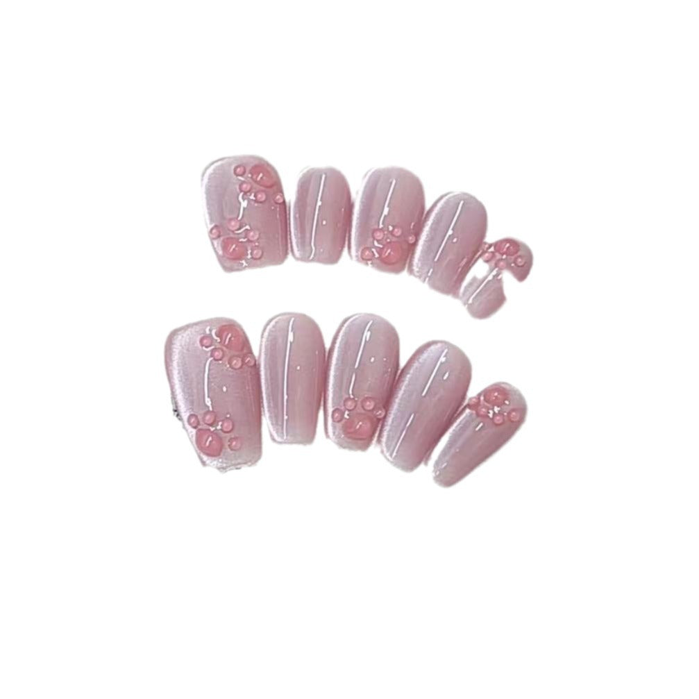 Artistic French Tip Press-On Nails Bowlift